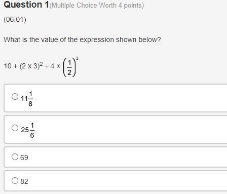 10+(2x3)2 / 4 x (1/ 2)3-example-1