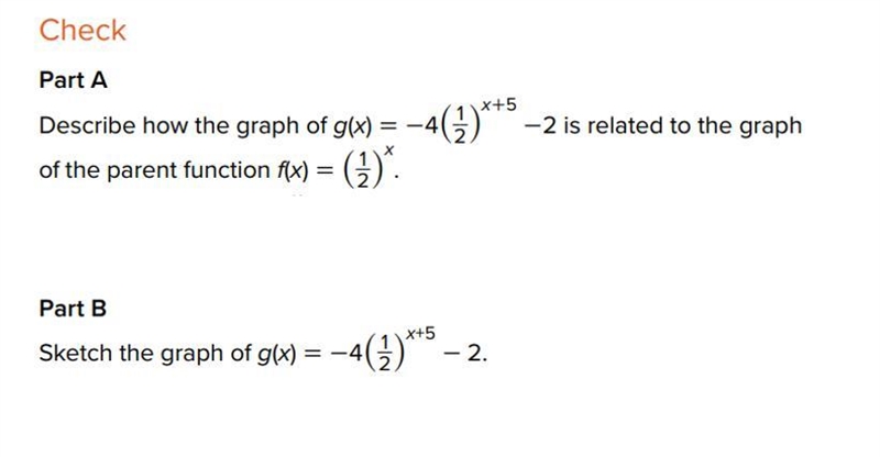 Describe how the graph of g(x) x+5 -4G) -2 is related to the graph of the parent function-example-1