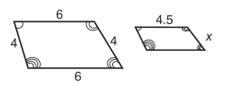 The figures below are similar. What is the missing side length?-example-1