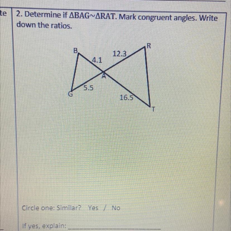 Make congruent angles. Write down the ratios.-example-1