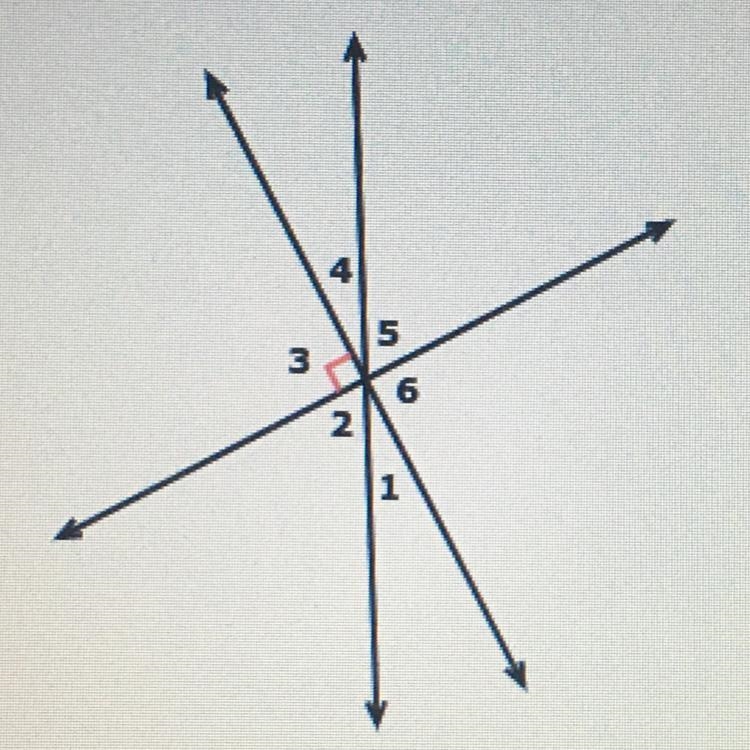 Which angle is complementary to <4? <2 <1 <6 <3-example-1