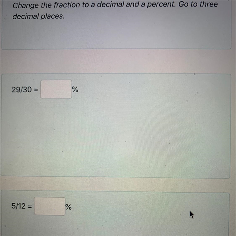 I will mark genius!!! Please help change the fraction to a decimal and a percent.￼ go-example-1