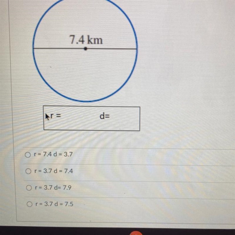 I need help with this radius and diameter-example-1