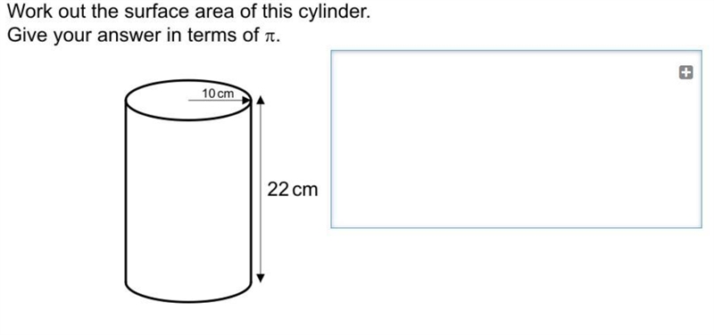 Work out the surface area of the cylinder. (Image attached)-example-1