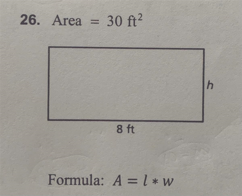 Solve for h. Please show work.-example-1