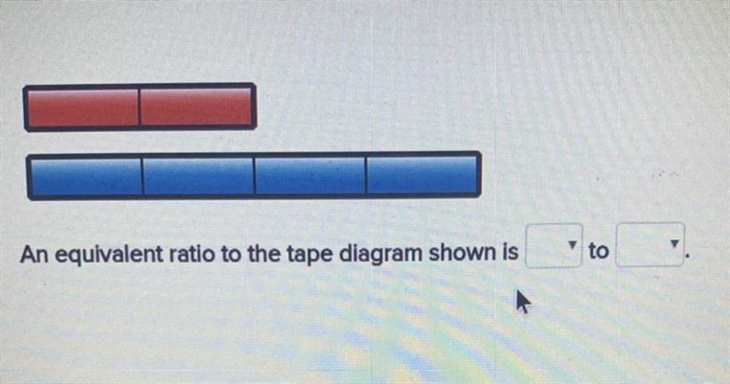 An equieslent ratio to the tape diagram shown is to-example-1