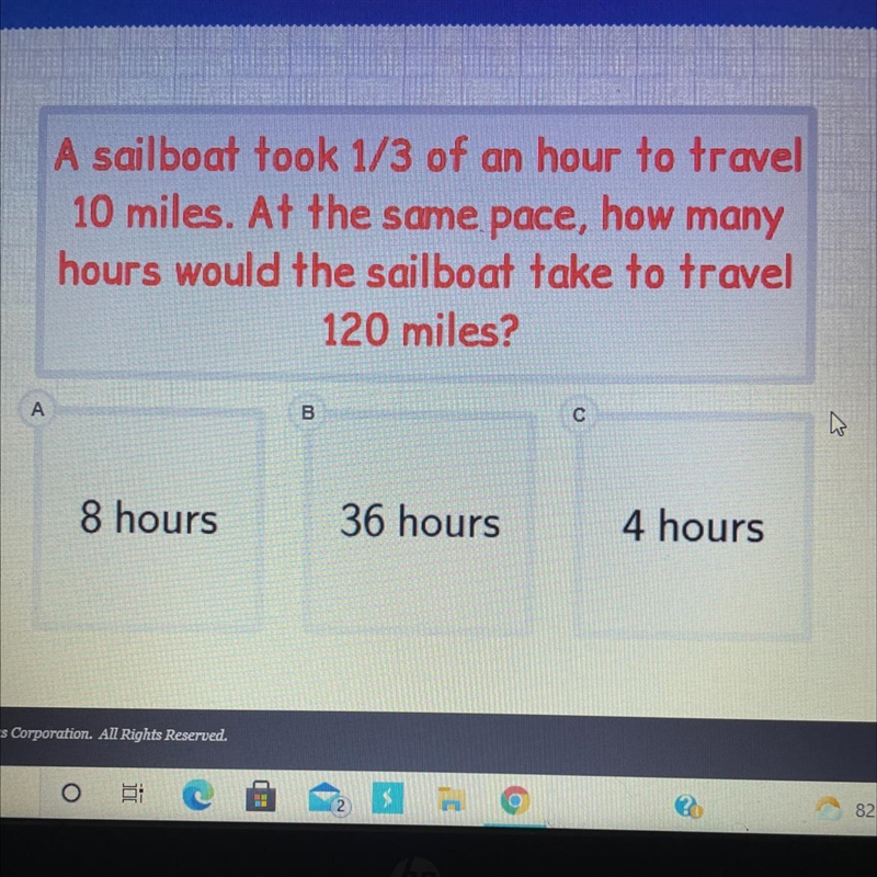 A sailboat took 1/3 of an hour to travel 10 miles. At the same pace, how many hours-example-1