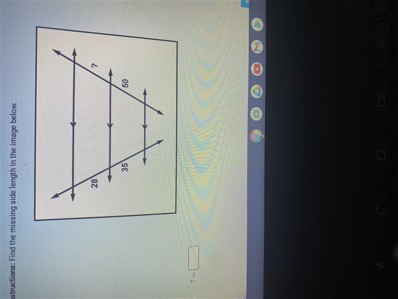 Find the missing side length image below-example-1