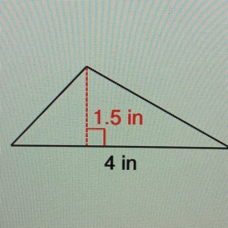 1. What is the area of triangle? a) 3 in b) 6 in c) 2 in d) 5.5 in-example-1