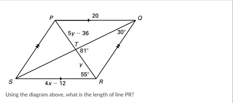 Using the diagram below, what is the length of PR (Please answer within 10 min it-example-1