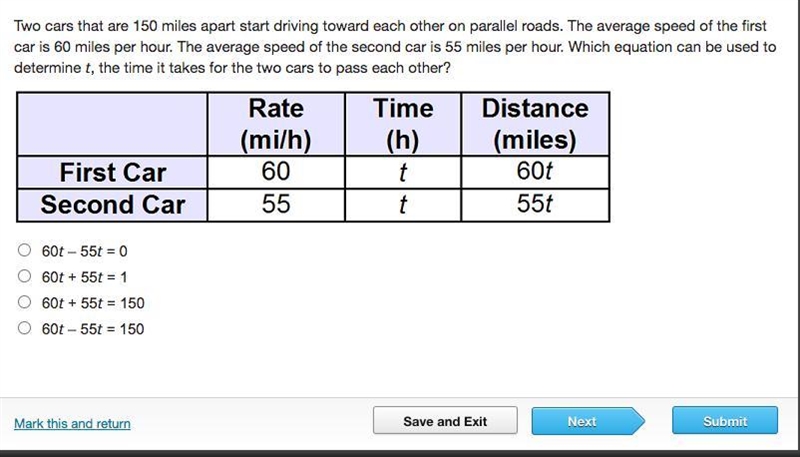 Two cars that are 150 miles apart start driving toward each other on parallel roads-example-1