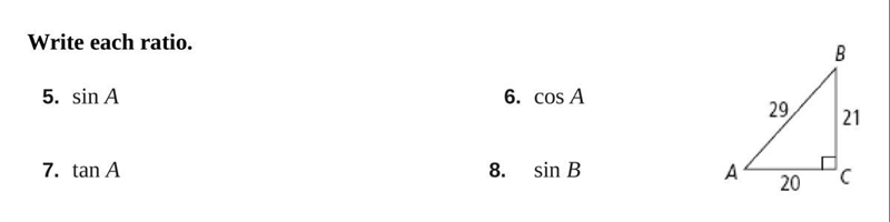 Write the ratio! Cos/Sin/Tan!-example-1