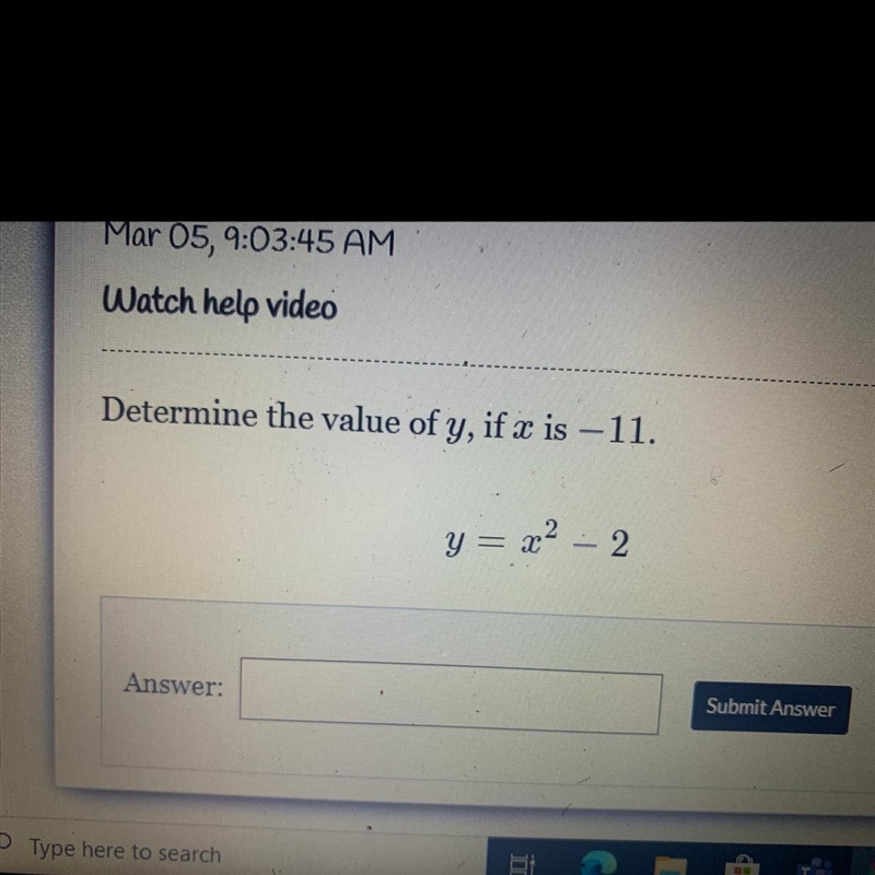 Determine the value of y, if x is -11-example-1