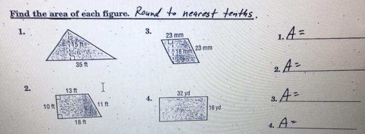 Find the area of each figure. Round to nearest tenths-example-1