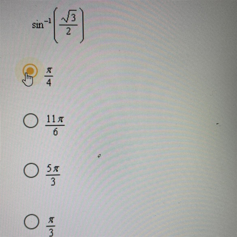 Use the Unit Circle to find the exact value of the inverse trig function-example-1