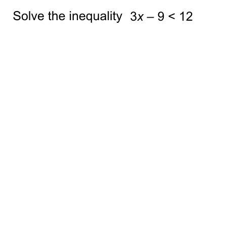 Solve the inequality 3x-9<12-example-1