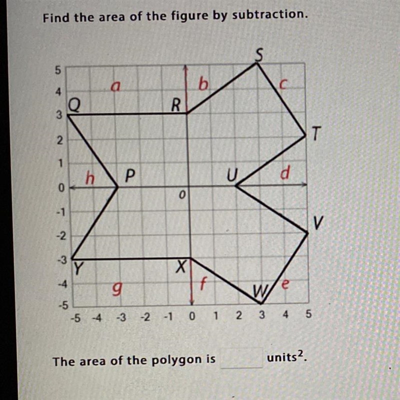 Find the area of the figure by subtraction.-example-1