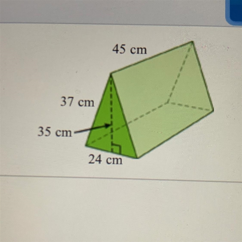 Find the surface area of the triangular prism. The base of the prism is an isosceles-example-1