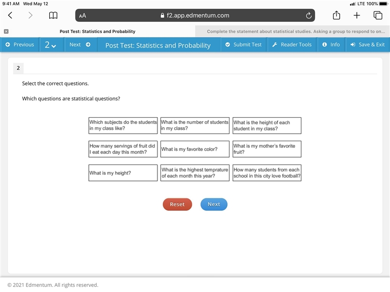 Which questions are statistical questions?-example-1