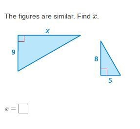 The figures are similar. Find x.-example-1