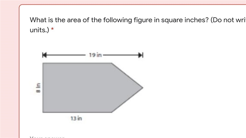 What is the area of the following figure in square inches?-example-1