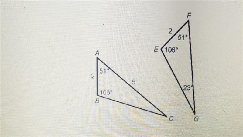 1. Do the two triangles have the same size and shape? Justify your answer. Write your-example-1