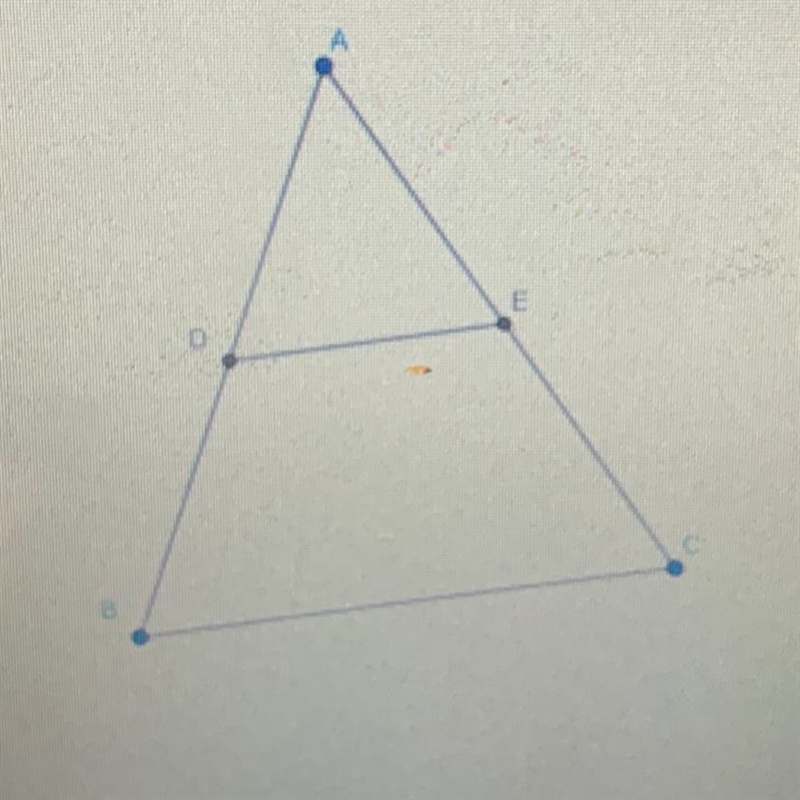 Given that DE is a midsegment for ABC and the length of DE is 8 units. What is the-example-1