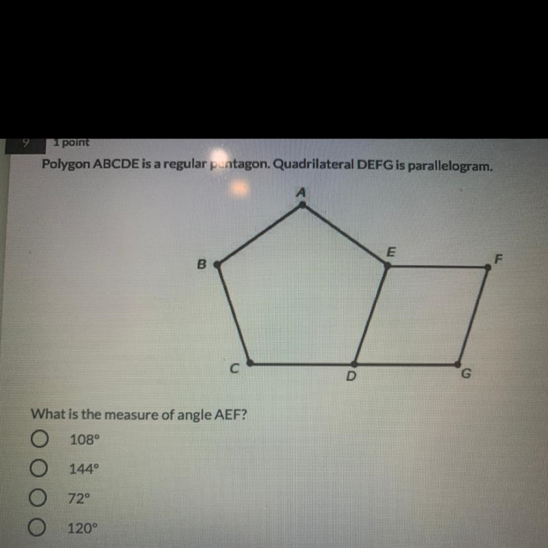 What is the measure of angle AEF-example-1