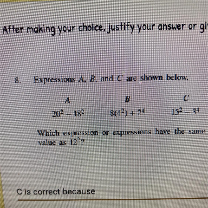 Why is c correct pleaseee I need helppp!!-example-1