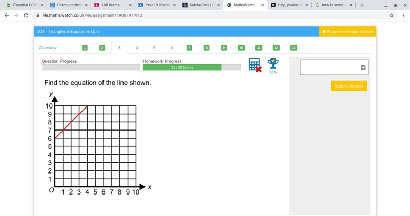 Find the equation of the line shown-example-1