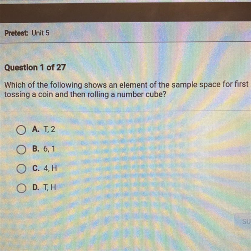 Which of the following shows an element of the sample space for first tossing a coin-example-1