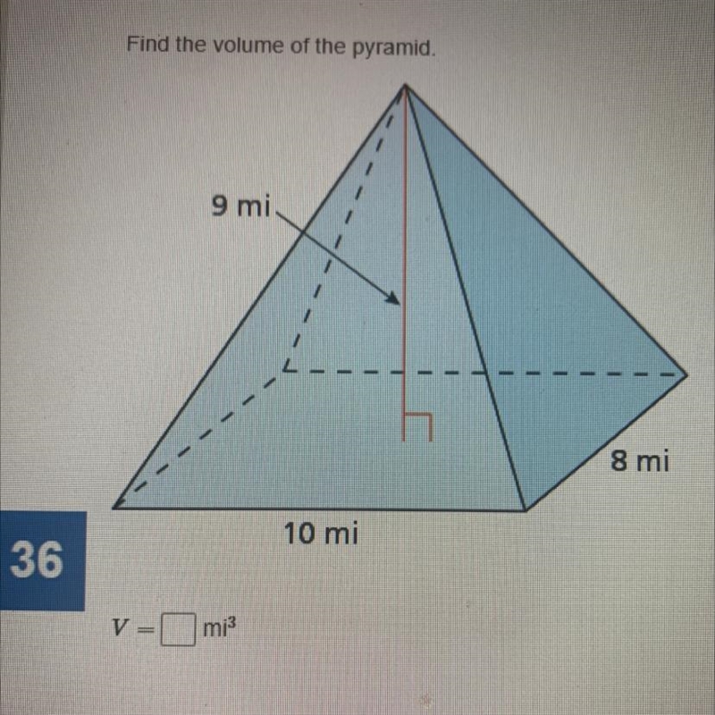 Find the volume of the pyramid. v=-example-1