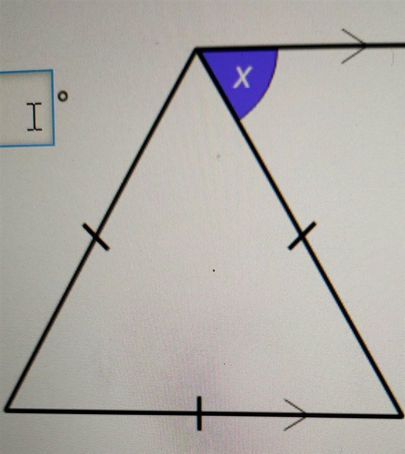 A) Work out the value of angle x. b) Give reasons for your answer. ​-example-1