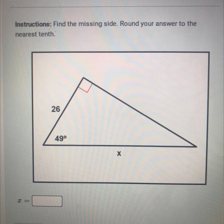 Find the missing side round to the nearest tenth-example-1