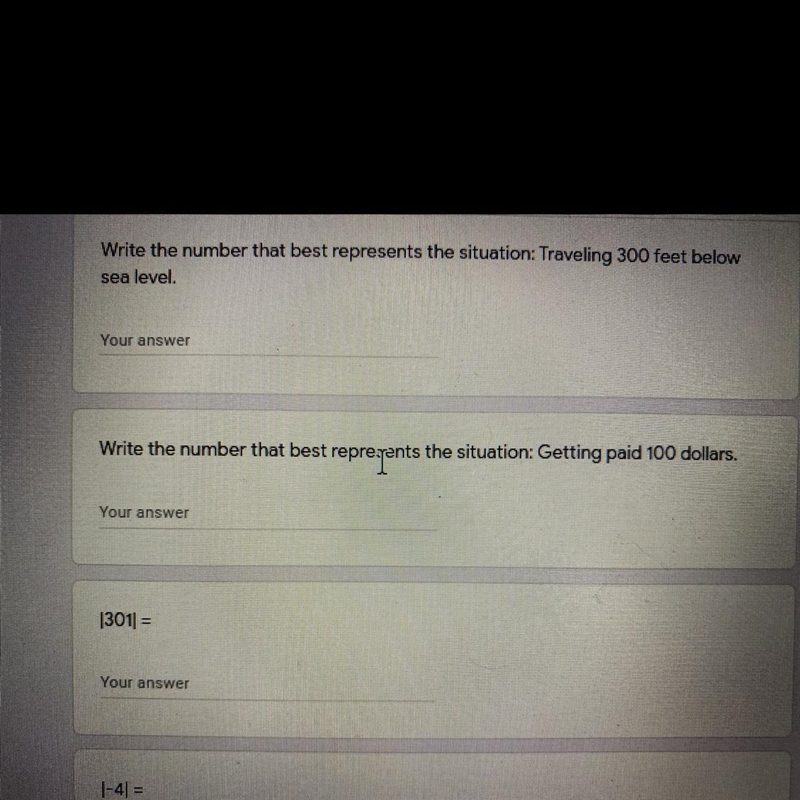 Write the number that best represents the situation: Traveling 300 feet below sea-example-1