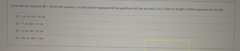 ￼find the lengths of lien segments AC & CB-example-1