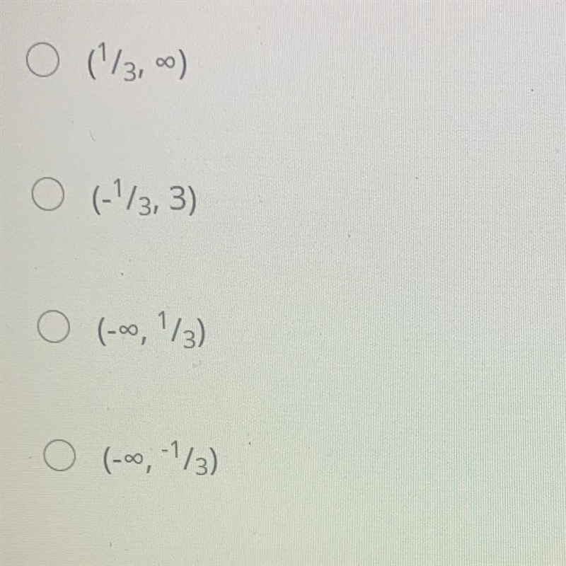 Find the interval in which f(x) = 3x2 - 2x is decreasing.-example-1