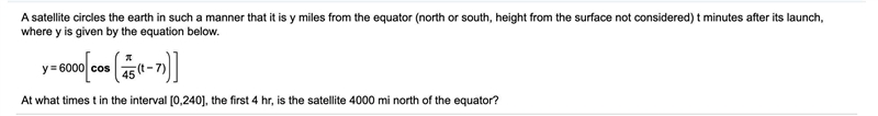 A satellite circles the earth in such a manner that it is y miles from the equator-example-1