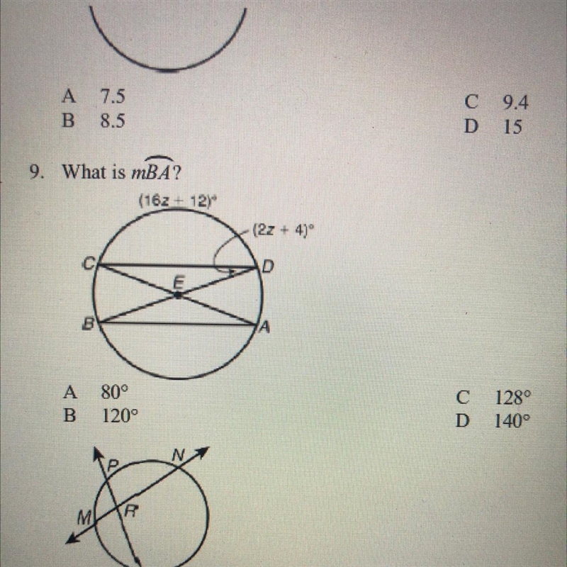 What is the measure of Arc BA? An explanation would be much appreciated.-example-1