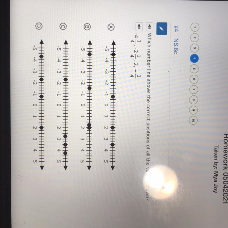 Which number on the number line the correct position of all lines showed-example-1