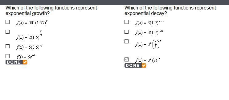 Which of the following functions represent exponential growth? Which of the following-example-1