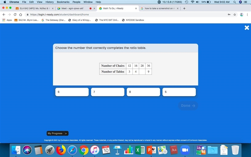 Choose the number that correctly completes the ratio table.-example-1