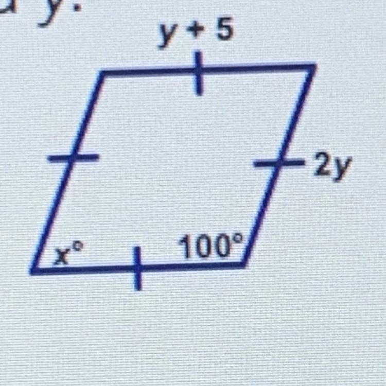 Give the most precise name for the quadrilateral. Then, find x and y. A) square x-example-1