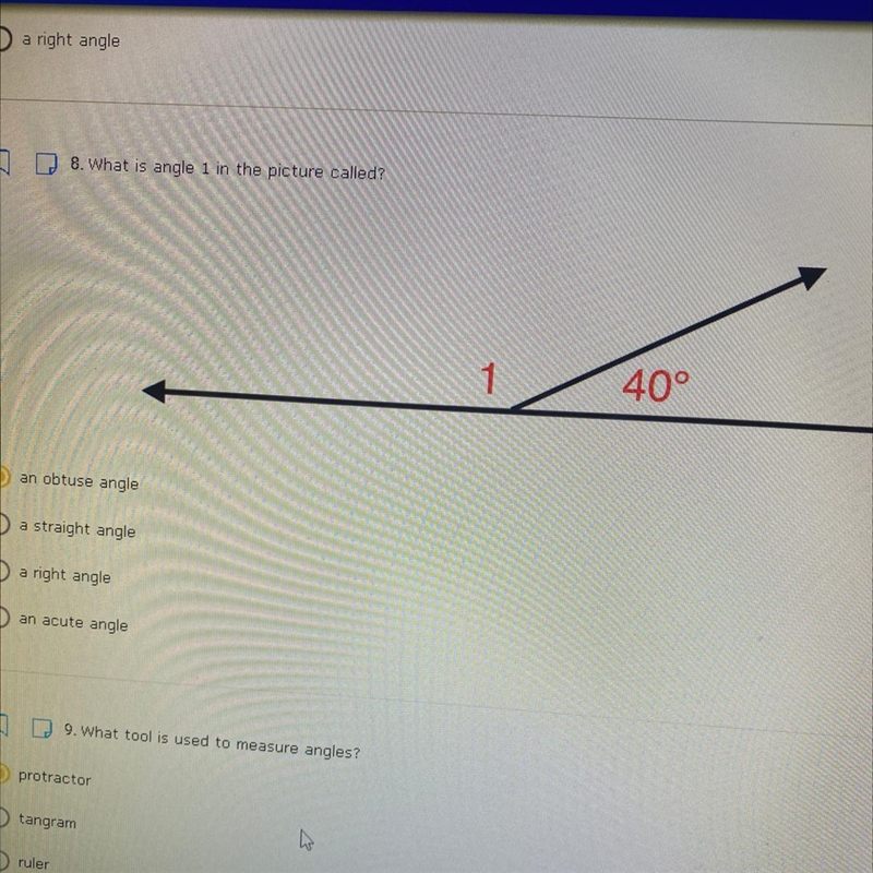 HELP ASAP!! What is angle 1 called??-example-1