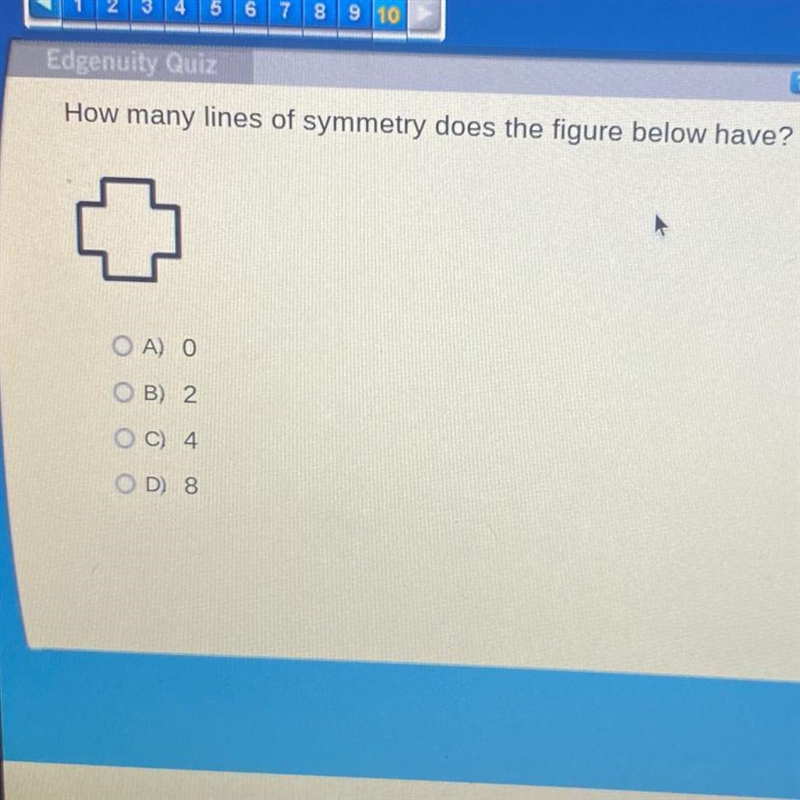 How many lines of symmetry does the figure below have?-example-1