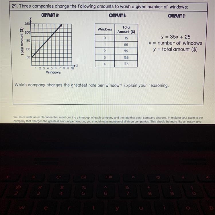 Someone know which company a or b has a greater percent per window???-example-1