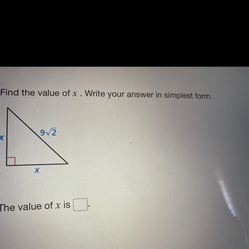 Find the value of x. Write your answer in simplest form.-example-1