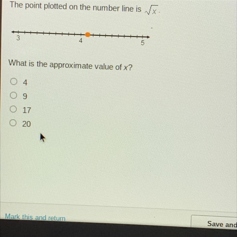 10 TIME REMAININ 58:05 The point plotted on the number line is a 5 What is the approximate-example-1