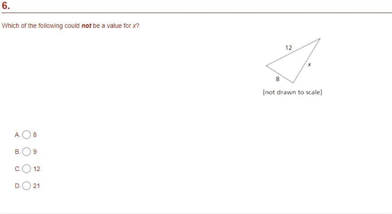 Which of the following could not be a value for x?-example-1