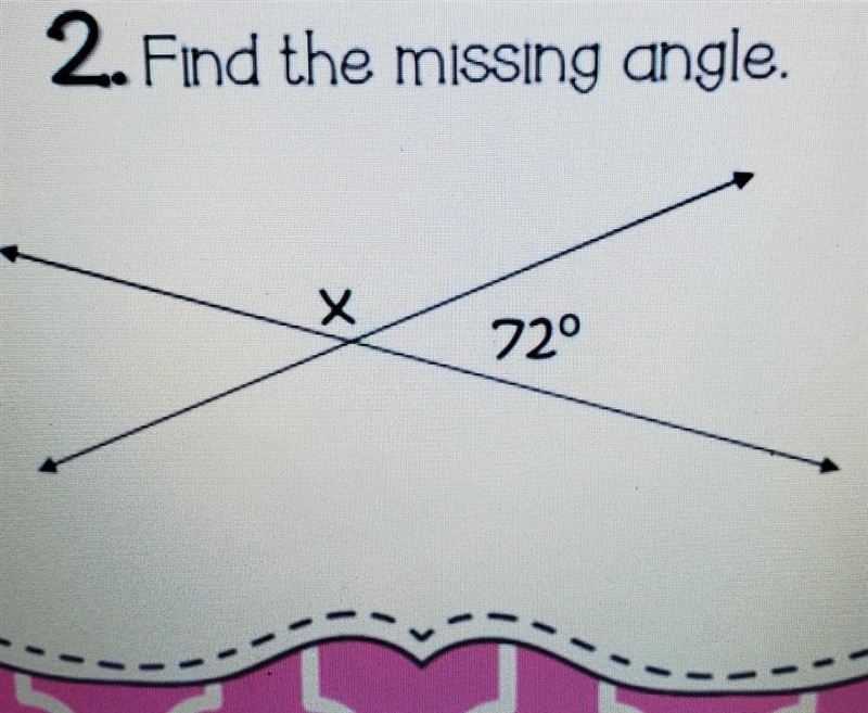 Math\Angles Find the missing angle ​-example-1